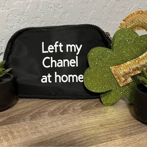 Black Pouch with Fun Text Crossbody